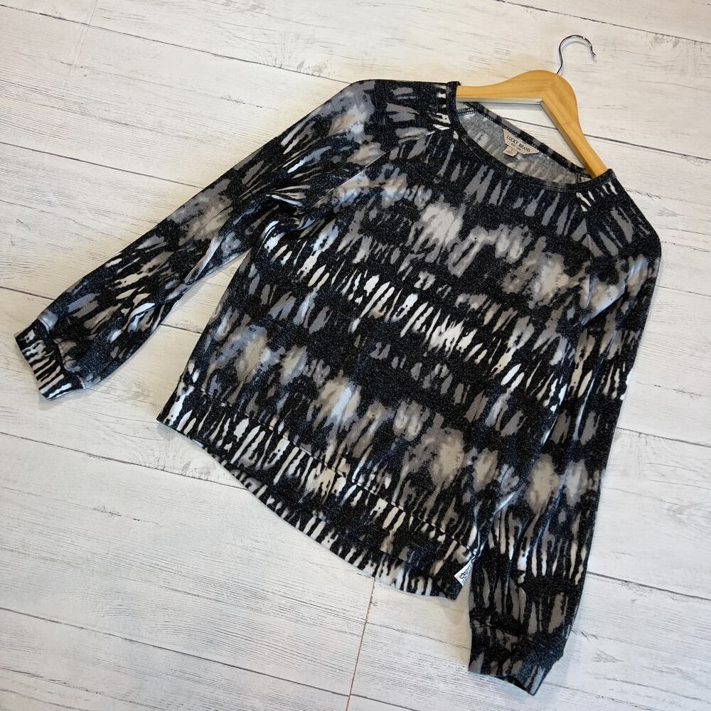 Lucky Brand Sweatshirt Youth Size Large 14/16 Black, Gray and White Tie Dye